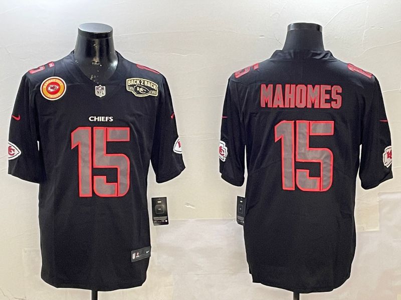 Men Kansas City Chiefs #15 Mahomes 2025 Nike Fashion Impact Black Limited NFL Jersey style 7